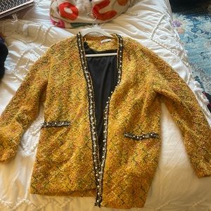 Zara yellow pearl cardigan